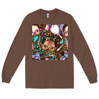 Chestnut hairdresser messy bun hand mirror and scissors with leopard and tiger  Long Sleeve Tee - BundleAndBundleShop