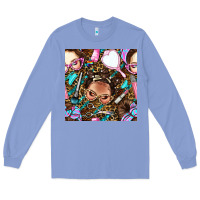 Colony Blue hairdresser messy bun hand mirror and scissors with leopard and tiger  Long Sleeve Tee - BundleAndBundleShop