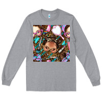 Heather Grey hairdresser messy bun hand mirror and scissors with leopard and tiger  Long Sleeve Tee - BundleAndBundleShop