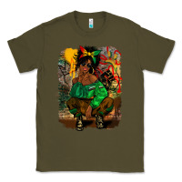 Army Green juneteenth black woman fashion girl Classic Tee - CowGirlArtShop