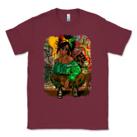 Burgundy juneteenth black woman fashion girl Classic Tee - CowGirlArtShop