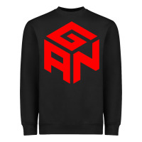 Black GAN CUBE TIME Heavyweight Sweatshirt - DesignPulse