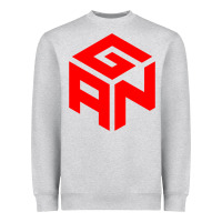 Heather Grey GAN CUBE TIME Heavyweight Sweatshirt - DesignPulse