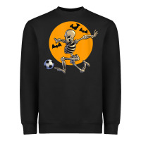 Black skeleton soccer player funny halloween blood moon Heavyweight Sweatshirt - DesignPulse