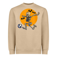 Mushroom skeleton soccer player funny halloween blood moon Heavyweight Sweatshirt - DesignPulse