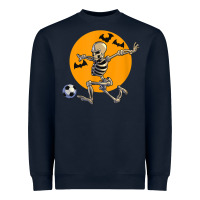 Skeleton Soccer Player Funny Halloween Blood Moon Heavyweight Sweatshirt | Teevron