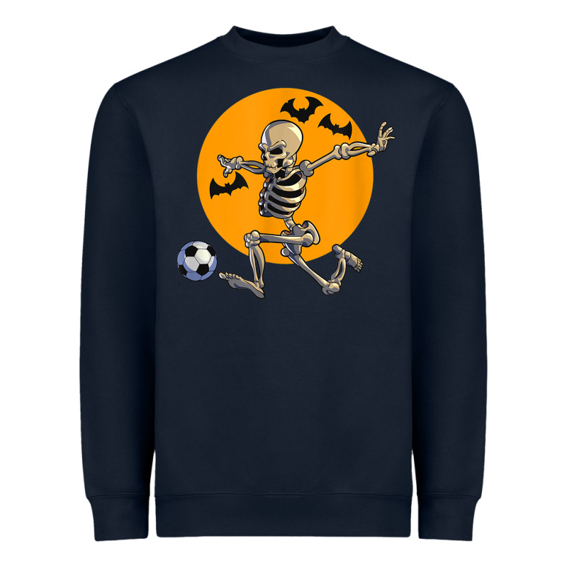 Skeleton Soccer Player Funny Halloween Blood Moon Heavyweight Sweatshirt by DesignPulse | Teevron