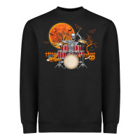 Black Skeleton Drummer Halloween Costume Playing Drums Mens Boys Heavyweight Sweatshirt - DesignPulse