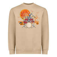 Mushroom Skeleton Drummer Halloween Costume Playing Drums Mens Boys Heavyweight Sweatshirt - DesignPulse