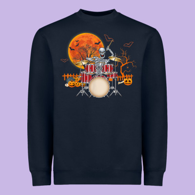 Skeleton Drummer Halloween Costume Playing Drums Mens Boys Heavyweight Sweatshirt Designed By Designpulse