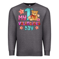 Charcoal Heather my first valentines day Premium Sweatshirt - AdoDesignShop