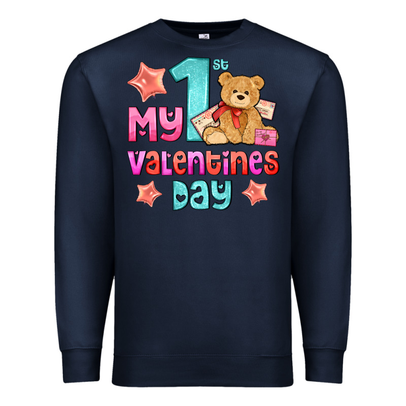 My First Valentines Day Premium Sweatshirt by AdoDesignShop | Teevron