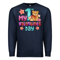 Navy my first valentines day Premium Sweatshirt - AdoDesignShop