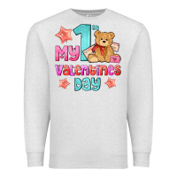 Oatmeal Heather my first valentines day Premium Sweatshirt - AdoDesignShop