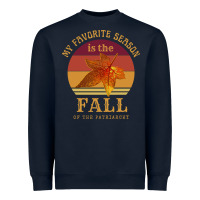 Navy feminist my favorite season is fall patriarchy retro vintage long slee Heavyweight Sweatshirt - DesignPulse
