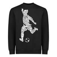 Black soccer player ball Heavyweight Sweatshirt - DesignPulse
