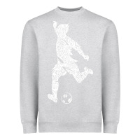 Heather Grey soccer player ball Heavyweight Sweatshirt - DesignPulse