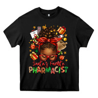 Black santas favorite pharmacist afro messy bun Heavy Core Tee - texasbilliewilder