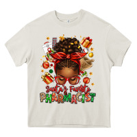 Cream santas favorite pharmacist afro messy bun Heavy Core Tee - texasbilliewilder