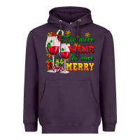 Plum The more wine the more merry Heavyweight Hoodie - AdoDesignShop