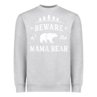 Heather Grey beware mama bear mom protect strong mother graphic clip art t shirt Heavyweight Sweatshirt - DesignPulse