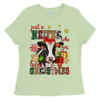 Matcha just a heifer who loves christmas cow Ladies Tee - CowGirlArtShop