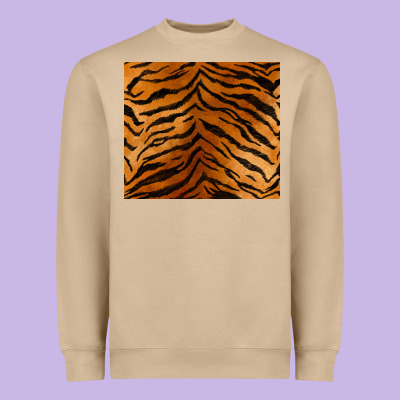 Handdrawn Tiger Pattern Heavyweight Sweatshirt Designed By Barkaloodesign