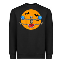 Black cheerleading skeleton halloween cheer skeleton cheerleader t shirt Heavyweight Sweatshirt - DesignPulse