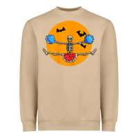 Mushroom cheerleading skeleton halloween cheer skeleton cheerleader t shirt Heavyweight Sweatshirt - DesignPulse