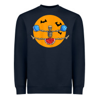 Navy cheerleading skeleton halloween cheer skeleton cheerleader t shirt Heavyweight Sweatshirt - DesignPulse