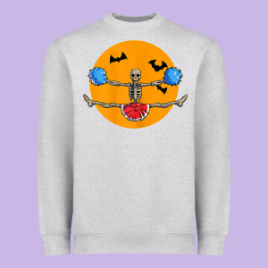 Cheerleading Skeleton Halloween Cheer Skeleton Cheerleader T Shirt Heavyweight Sweatshirt Designed By Designpulse