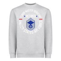 Heather Grey senior master sergeant retired air force retirement gifts t shirt Heavyweight Sweatshirt - DesignPulse