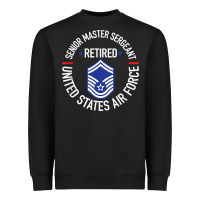 Black senior master sergeant retired air force retirement gifts t shirt Heavyweight Sweatshirt - DesignPulse