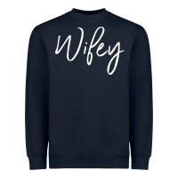 Navy wifey sweat(b) Heavyweight Sweatshirt - DesignPulse