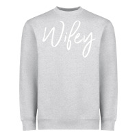 Heather Grey wifey sweat(b) Heavyweight Sweatshirt - DesignPulse