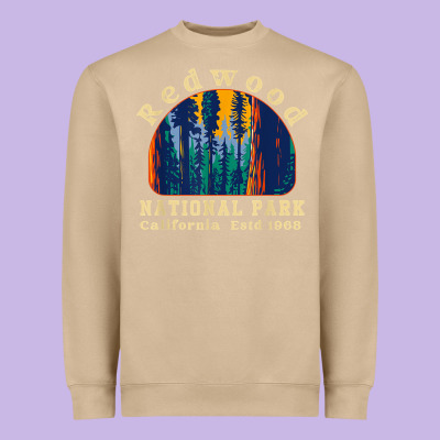 Redwood National Park California Retro Vintage Cam Heavyweight Sweatshirt Designed By Designpulse