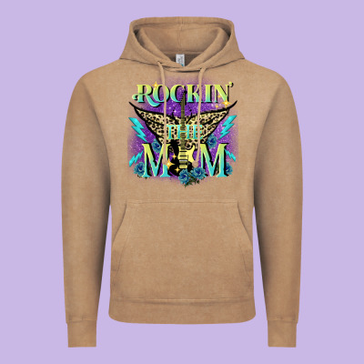Rockin' The Mom Mother's Day Vintage Hoodie Designed By Fadigitalartstudio