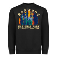 Black redwood national park california retro vintage cam Heavyweight Sweatshirt - DesignPulse