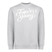 Heather Grey forever young Heavyweight Sweatshirt - DesignPulse