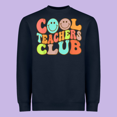 Cool Teachers Club Funny Smile Teachers Club Squad T Shirt Heavyweight Sweatshirt Designed By Designpulse