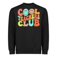 Black cool teachers club funny smile teachers club squad t shirt Heavyweight Sweatshirt - DesignPulse