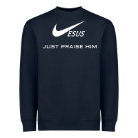 Navy jesus just praise him Heavyweight Sweatshirt - DesignPulse