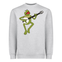 Heather Grey Kermit playing the banjo Classic Heavyweight Sweatshirt - DesignPulse