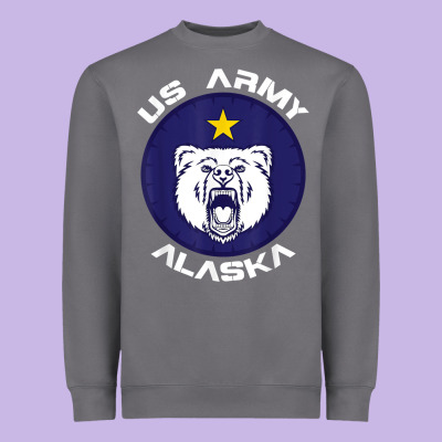 Us Army Alaska Polar Bear Patch T Shirt Heavyweight Sweatshirt Designed By Designpulse