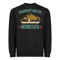 Black retro boundary waters canoe minnesota Heavyweight Sweatshirt - DesignPulse