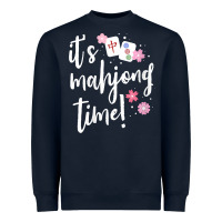 Navy womens mahjong gift for her mahjong player v neck t shirt Heavyweight Sweatshirt - DesignPulse