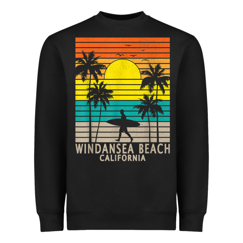 Windansea Beach California Ca Surfer Surfing Surf Palm Tree Heavyweight Sweatshirt by DesignPulse | Teevron