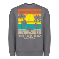 Storm windansea beach california ca surfer surfing surf palm tree Heavyweight Sweatshirt - DesignPulse