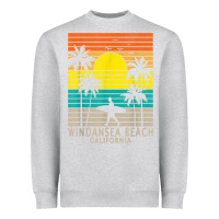 Heather Grey windansea beach california ca surfer surfing surf palm tree Heavyweight Sweatshirt - DesignPulse