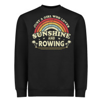 Black Rowing  . Just A Girl Who Loves Sunshine And Rowing Heavyweight Sweatshirt - DesignPulse